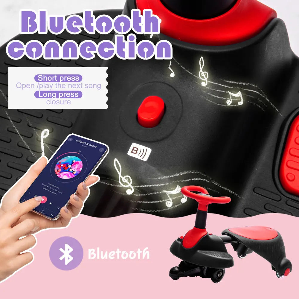 6V Kids Electric Scooter,Flashing Shock absorbing PU Wheels,Retractable,Steering Wheel Rotates 360 degrees,Max speed of 3.11MPH.