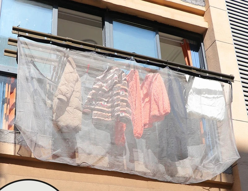 Anti-drop Clothes Outdoor High-rise Clothes Mesh Cover Clothes Household Anti-drop Mesh Pocket Balcony Telescopic Drying