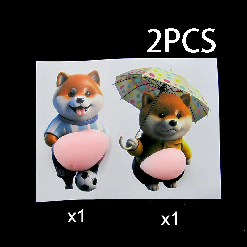 Cute Shiba Inu Silicone Belly Door Stopper,Self-Adhesive Sticker Door Stop ,Anti-Collision Stickers For Home Car Door Protector