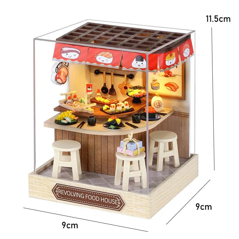 DIY Book Nook Kit Wooden Doll House 3D Puzzle Assembly Toy Home Bookend Bookshelf Insert With Furniture Toys For Christmas Gift