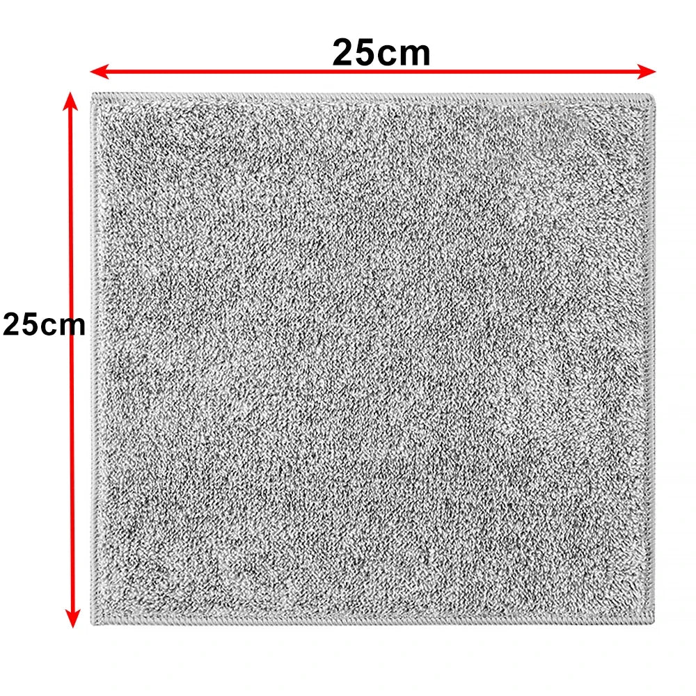 1/50pcs Gray Bamboo Charcoal Thickened Super Absorbent Dishcloth Oil Resistant Kitchen Wipes Microfiber Cleaning Cloths