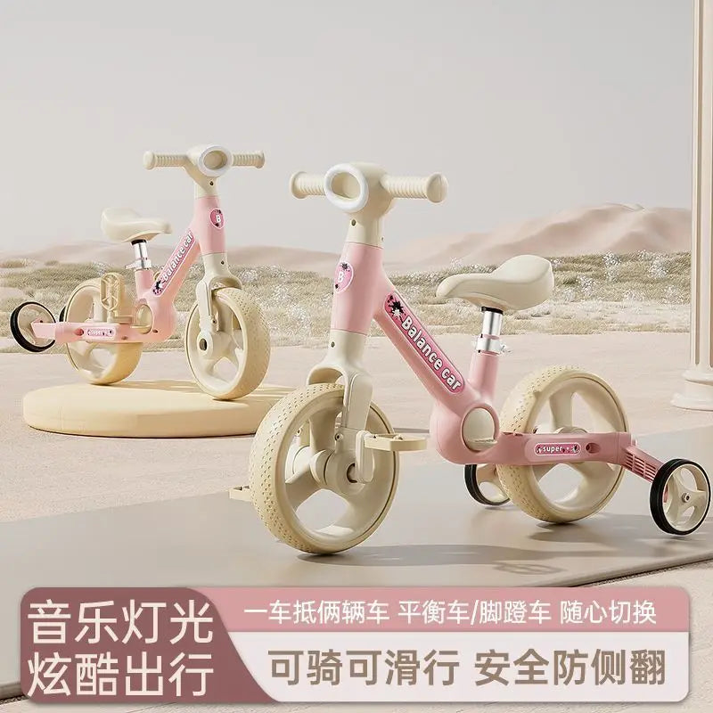 Children's balance scooter bike 1 to 3-6 years old children's baby toy bicycle 4-in-1 tricycle