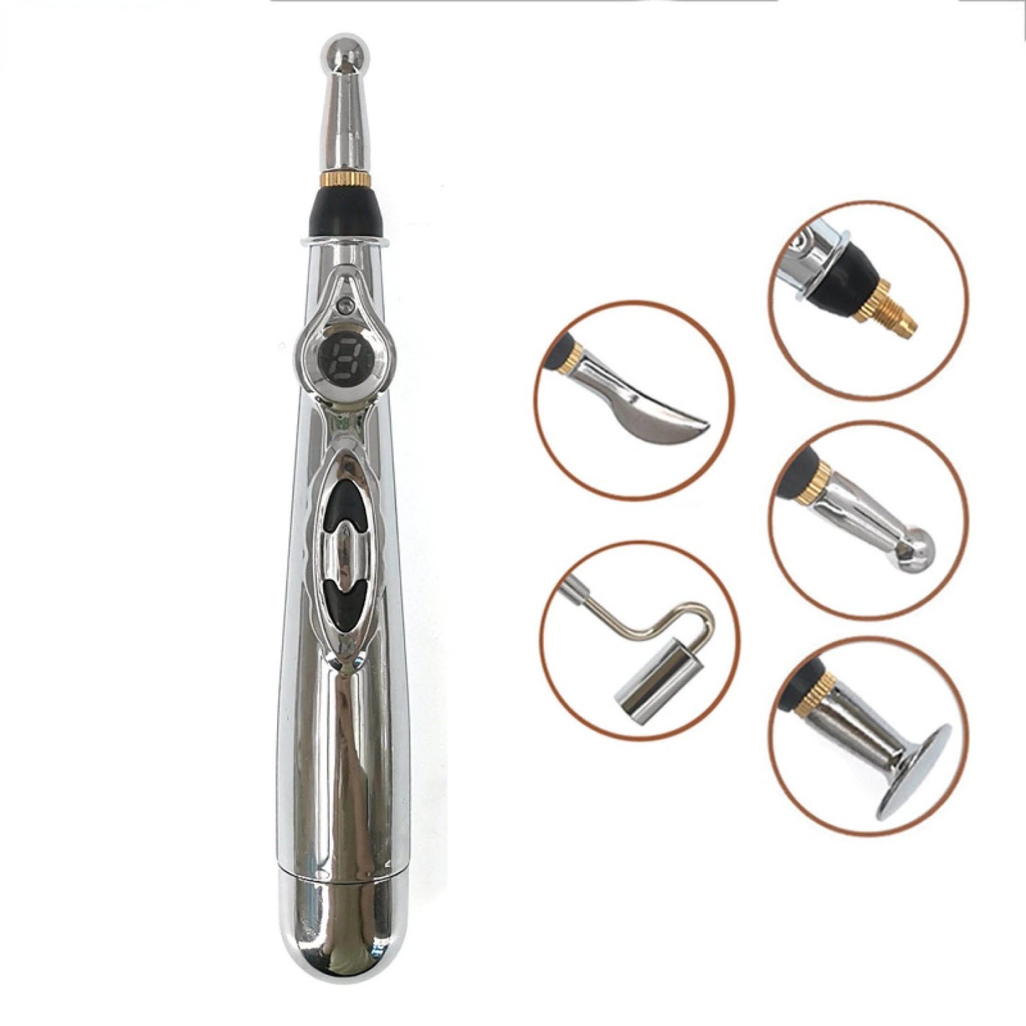 2/5 Heads Electric Acupuncture Point Massage Pen Meridian Energy Massage Pen Pain Relief Therapy Back Neck Face Beauty Roller