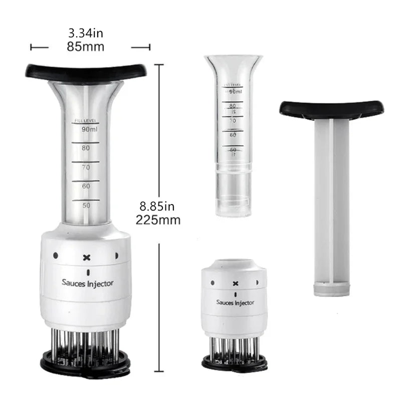 2 In 1 Meat Tenderizer Marinade Injector Barbecue Seasoning Sauce Injectors Kitchen Tools Gadgets BBQ Cooking Accessories