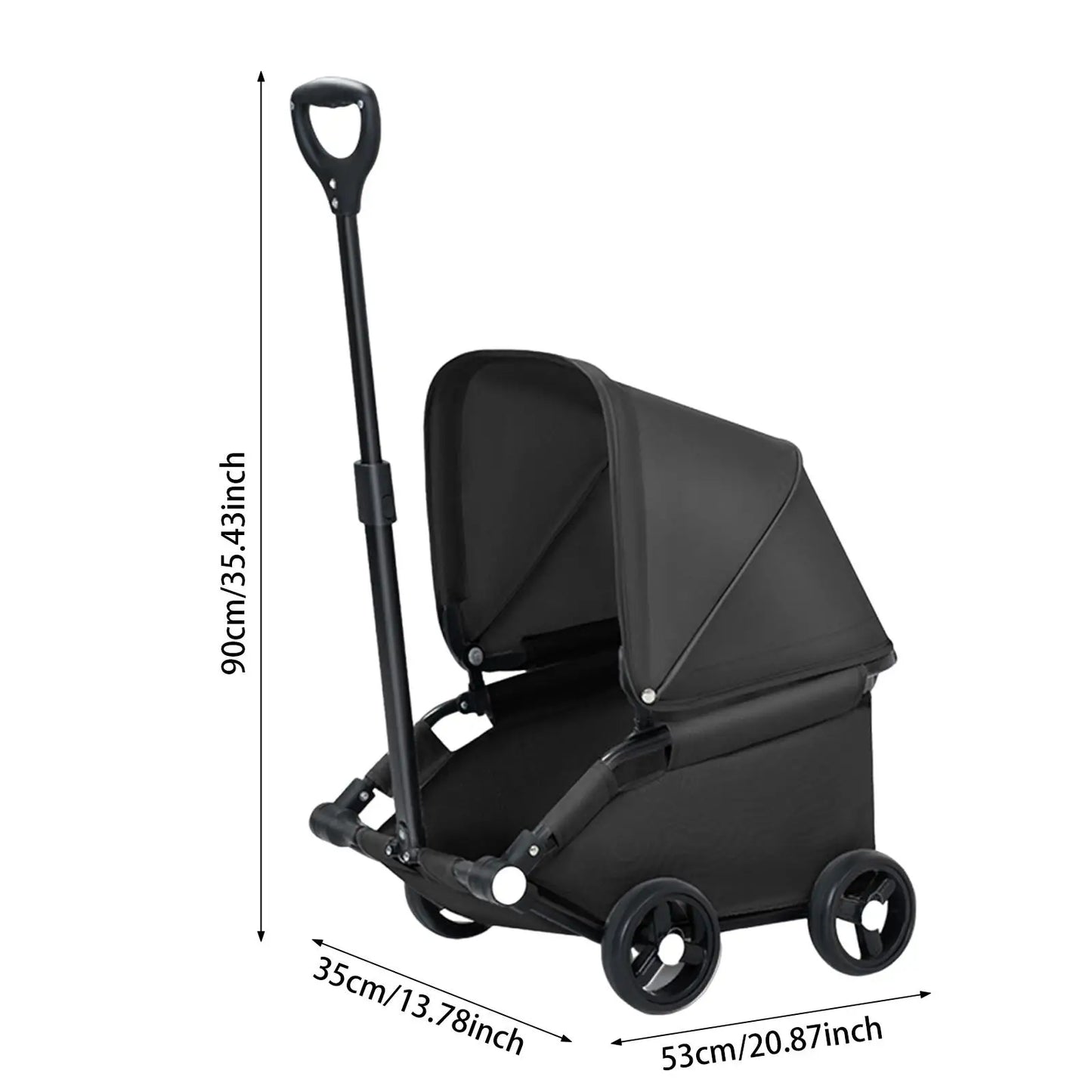 Pet Stroller Portable Dog Pram 4 Wheels Pet Travel Carrier Stroller with Sun Cover Breathable for Small Medium Pet Cats Dogs