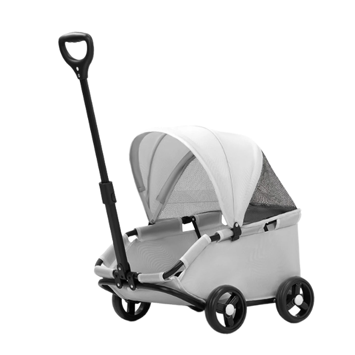 Pet Stroller Portable Dog Pram 4 Wheels Pet Travel Carrier Stroller with Sun Cover Breathable for Small Medium Pet Cats Dogs