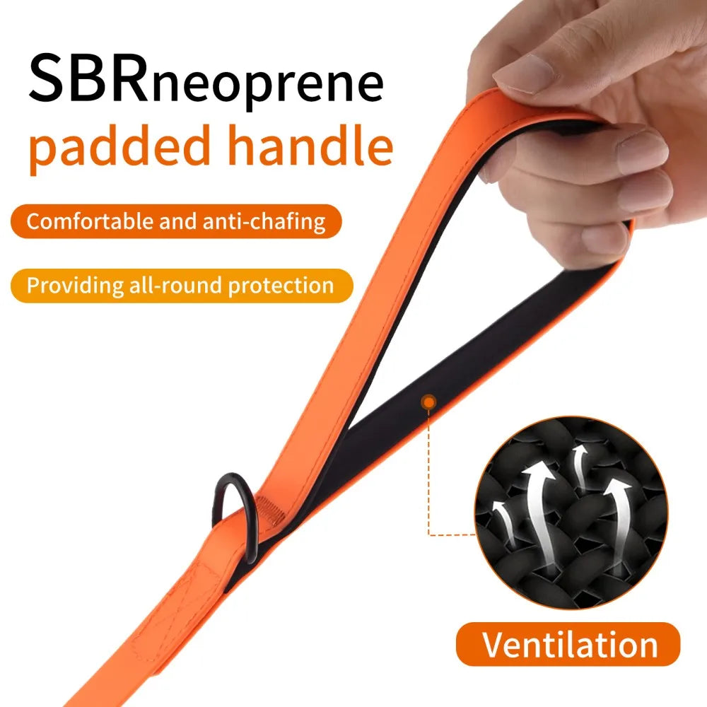 Waterproof Dog Leash, 3M/5M/10M/15M/20M/30M Dog Training Leash for Outside, Durable PVC Long Line Tracking Lead with Padded Hand