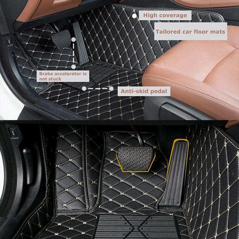 7 Seats Car Floor Mats For Mitsubishi Outlander 2022 2023 2024 2025 2026 Auto Leather Full Set Carpet Pads Vehice Foot Mat Rugs