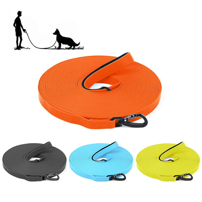 Waterproof Dog Leash, 3M/5M/10M/15M/20M/30M Dog Training Leash for Outside, Durable PVC Long Line Tracking Lead with Padded Hand