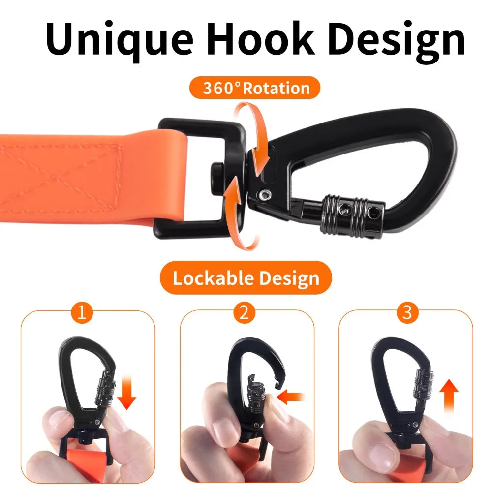 Waterproof Dog Leash, 3M/5M/10M/15M/20M/30M Dog Training Leash for Outside, Durable PVC Long Line Tracking Lead with Padded Hand