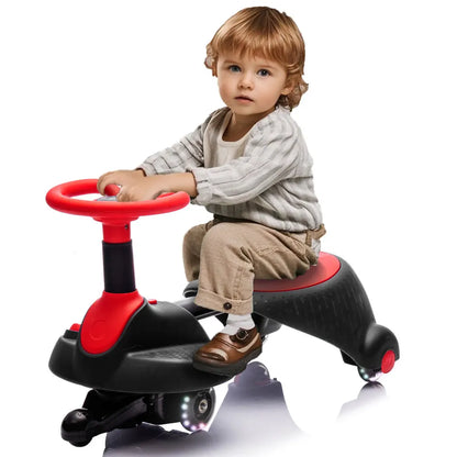 6V Kids Electric Scooter,Flashing Shock absorbing PU Wheels,Retractable,Steering Wheel Rotates 360 degrees,Max speed of 3.11MPH.