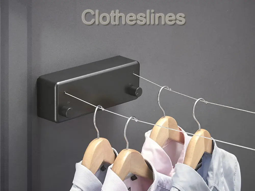 Retractable Clothesline And Drying Rack Indoor Stainless Steel Wire Rope Wall Mount Laundry Double Line Drying Hanger WB3006