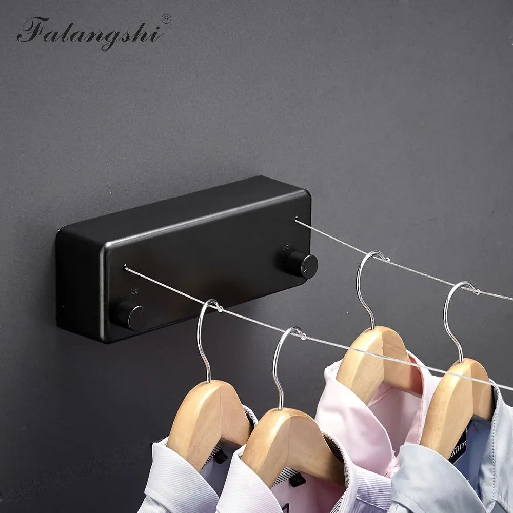 Retractable Clothesline And Drying Rack Indoor Stainless Steel Wire Rope Wall Mount Laundry Double Line Drying Hanger WB3006