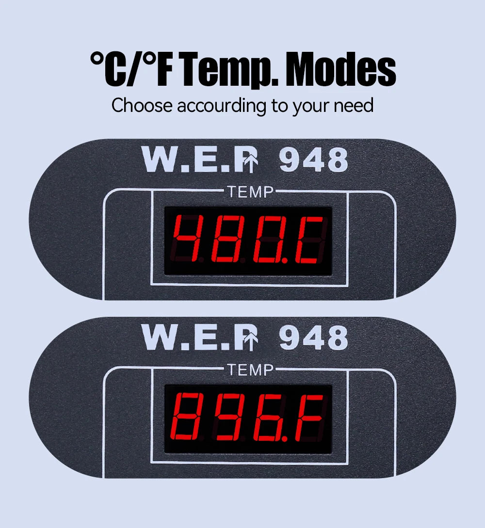 WEP 948 Suction Tin Gun Desoldering Station 90W with Auto Shutoff, Variable Precise Temperature ºC/°F display, Sleep