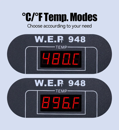 WEP 948 Suction Tin Gun Desoldering Station 90W with Auto Shutoff, Variable Precise Temperature ºC/°F display, Sleep
