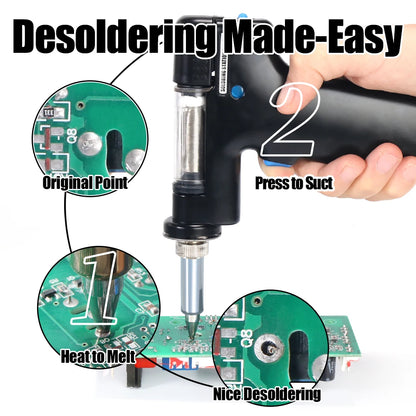 WEP 948 Suction Tin Gun Desoldering Station 90W with Auto Shutoff, Variable Precise Temperature ºC/°F display, Sleep