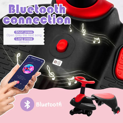 6V Kids Electric Scooter,Flashing Shock absorbing PU Wheels,Retractable,Steering Wheel Rotates 360 degrees,Max speed of 3.11MPH.