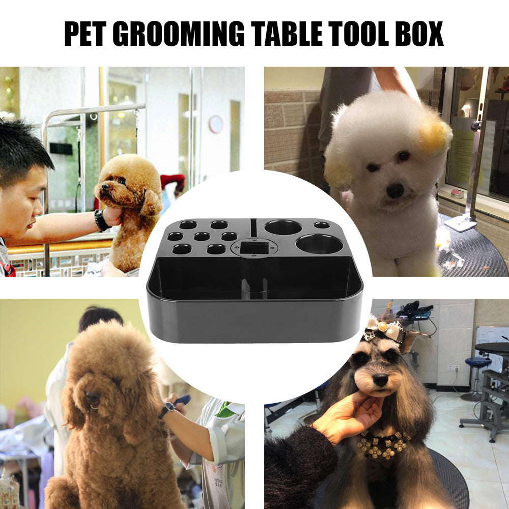 Dog Cat Supplies Groomer Tool On the bracket Table Scissors Dog Comb Boxes Pet Grooming Tools Plastic Storage Box