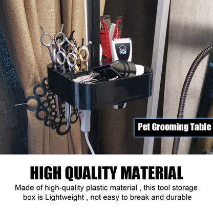 Dog Cat Supplies Groomer Tool On the bracket Table Scissors Dog Comb Boxes Pet Grooming Tools Plastic Storage Box