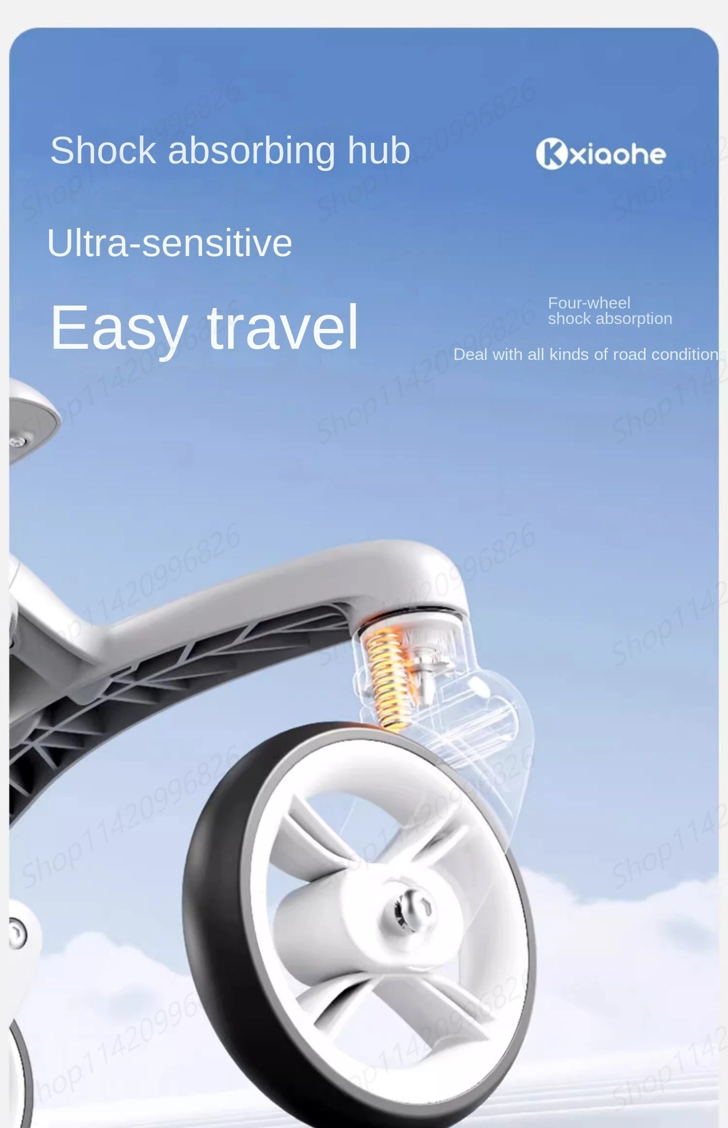 Baby Stroller Can Sit and Lie Down Foldable Lightweight Travel Two-way High Landscape Six Shock Absorption Comfortable Seat