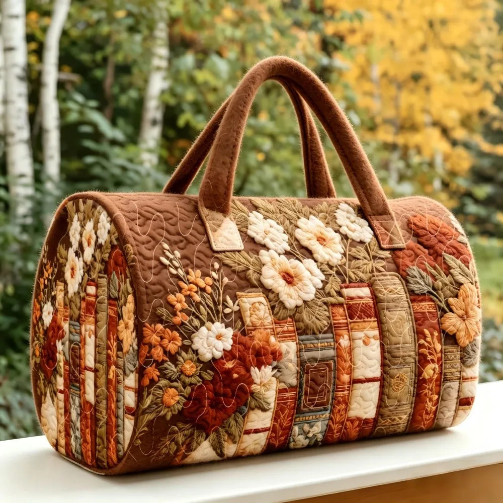 American style new women's literature retro book flower print circular handbag