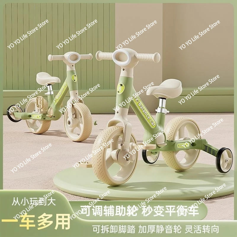 Children's balance scooter bike 1 to 3-6 years old children's baby toy bicycle 4-in-1 tricycle