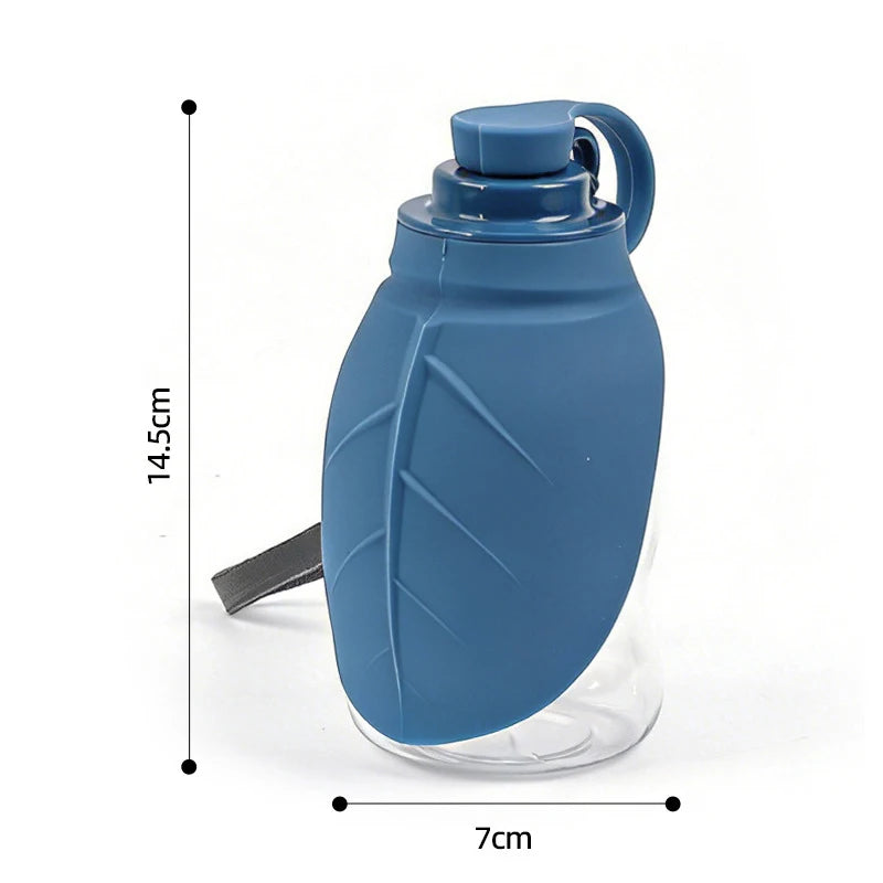 New 300ml Dog Outdoor Kettle With Foldable Mini Silicone Leaf Dust Bottle Stopper Portable Water Dispenser Pet Water Dispenser