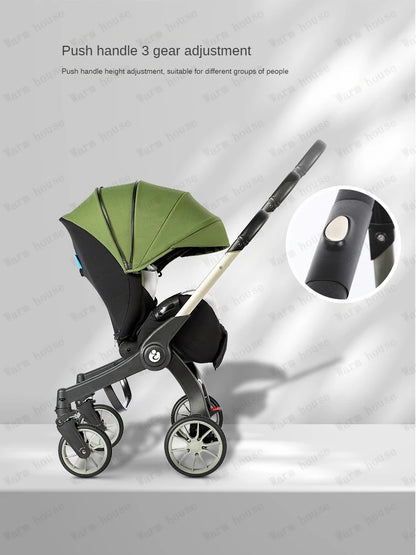 4-in-1 baby two-way stroller Multifunctional newborn baby stroller 3in1 Foldable Basket type seat baby carriage