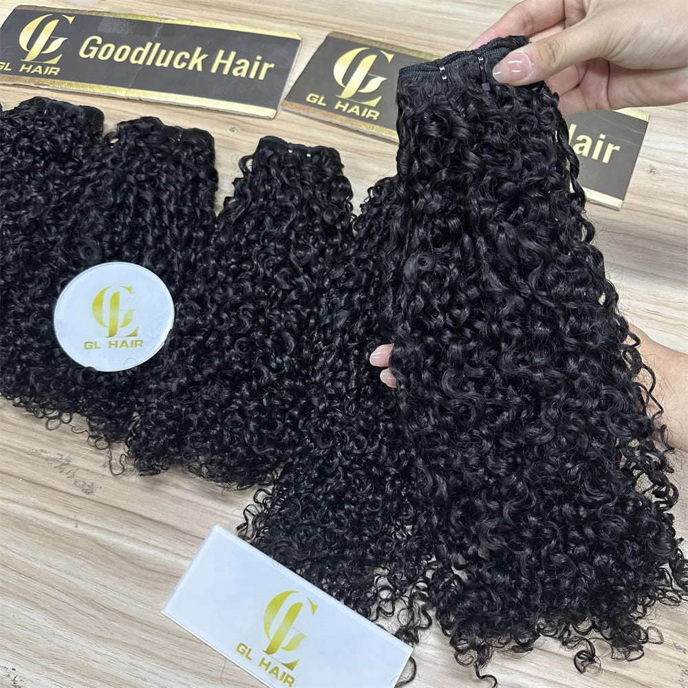 3B3C Burmese Pixie Curly Hair Bundles Virgin Human Hair Burmese Vietnamese Raw Human Hair Extensions Wholesale For Full Head 18A
