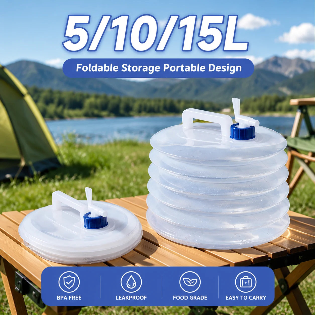 Foldable Water Tank With Camping Outdoor Travel