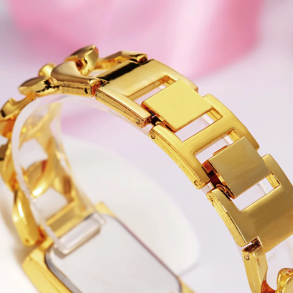 Luxury Women's Watch Fashion Elegant Style Ladies Watch Metal Square Trendy Quartz Watch for Women Bracelet Wristwatch Clock
