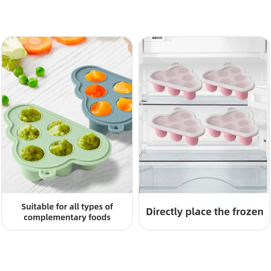 2pcs Set Baby Fruit Feeder Cube food set Bear PAWS Ice fruits and vegetables food box set body silicone baby meat puree