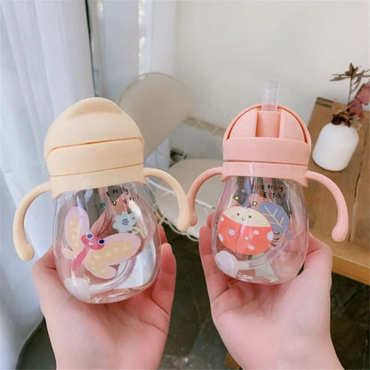 350 ML Children Portable Straw Drinkware Sports Travel Drinking Bottles Water Cup Cute Cartoon Water Bottle Outdoor
