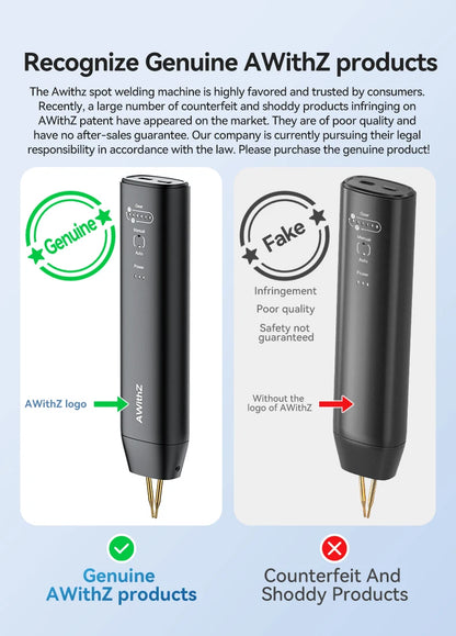AWithZ Portable Spot Welder DIY Handheld Spot Welding Machine 90 Gears Adjustable Spot Welding for 18650 Lithium Battery