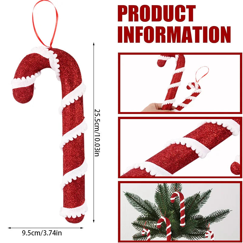 Christmas Red White Candy Cane Pendants Xmas Tree Hanging Ornaments 2025 Christmas Decoration For Home New Year Holiday Gifts