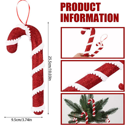 Christmas Red White Candy Cane Pendants Xmas Tree Hanging Ornaments 2025 Christmas Decoration For Home New Year Holiday Gifts