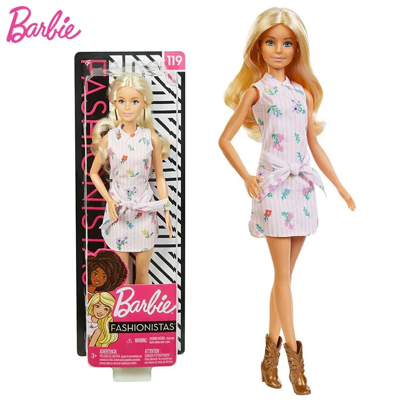 Original Mattel Barbie Fashionistas Doll Music Star Blonde Hair Bjd with Accessories Toys for Girls Collection Educational Props