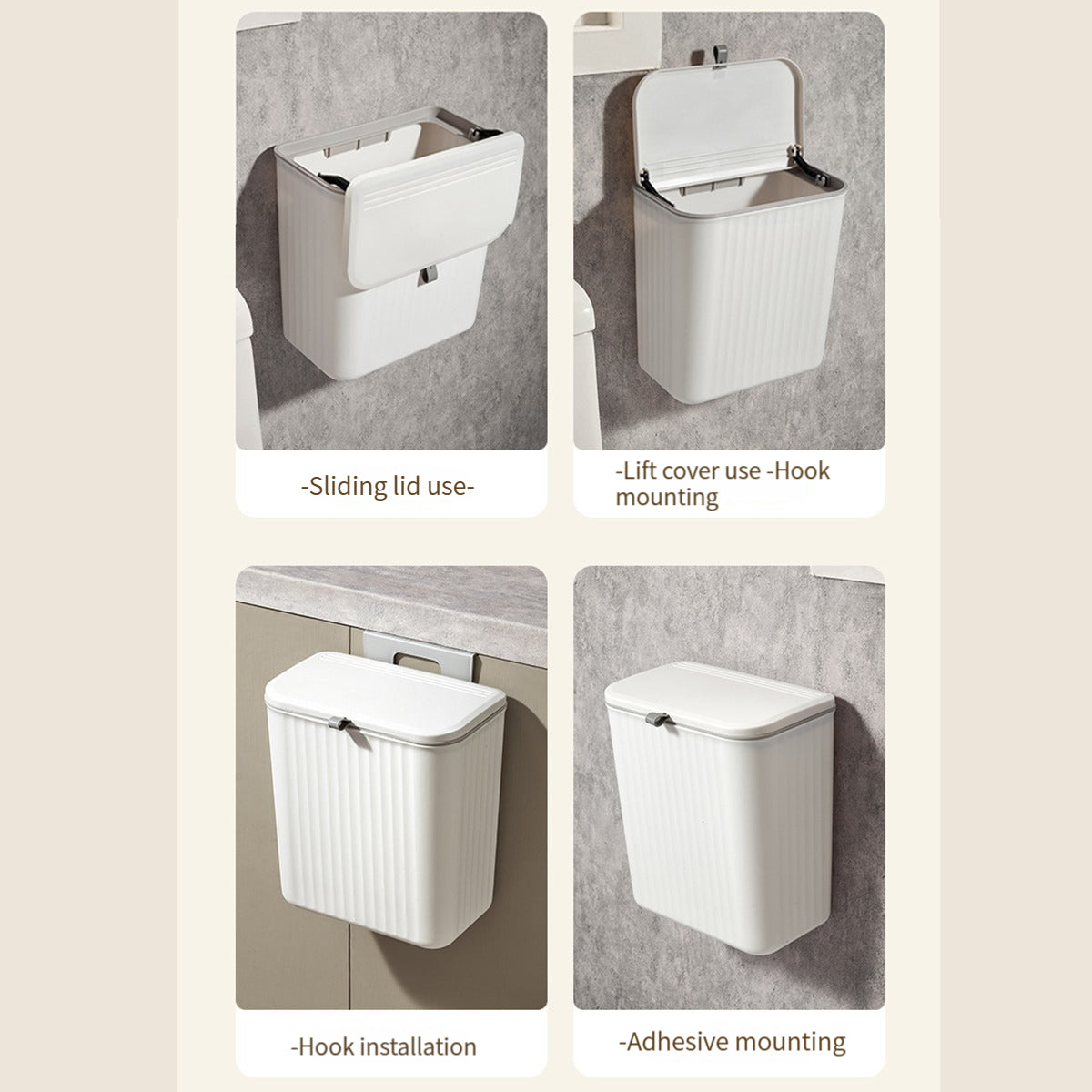 Kitchen Wall-mounted Trash Can, Household Kitchen Waste Storage Bin, Toilet Hanging Toilet Paper Storage Bucket