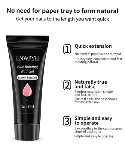 Nail Polish Kit Acrylic Nail Kit Poly Nail Gel Set With Nail Lamp Nails Extension Glitter Gel UV Building Gel Manicure Tools Set