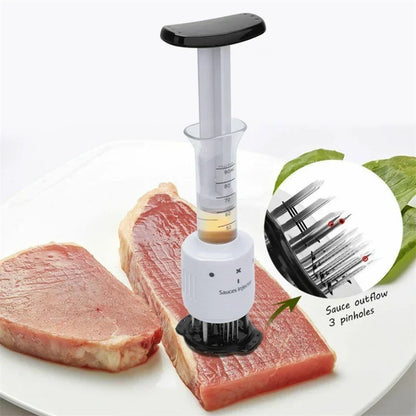 2 In 1 Meat Tenderizer Marinade Injector Barbecue Seasoning Sauce Injectors Kitchen Tools Gadgets BBQ Cooking Accessories