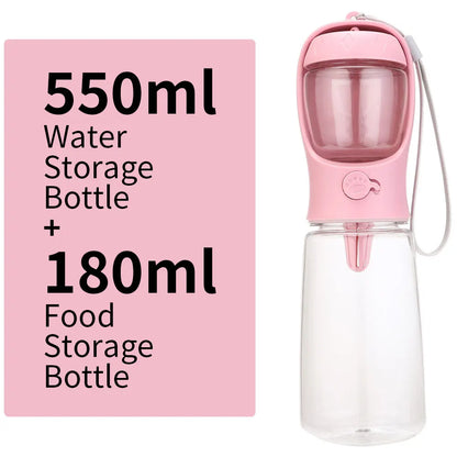 Portable Dog Cat Water Bottle with Storage Food and Water Container for Puppy Pets dogs Feeder Bowl Outdoor Travel Pet supplies