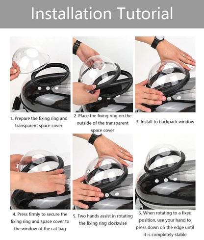 SpaceCapsule Transparent Pet Backpack Carrier Lightweight Portable Breathable Foldable for Cats Dogs Outdoor Travel Adventure