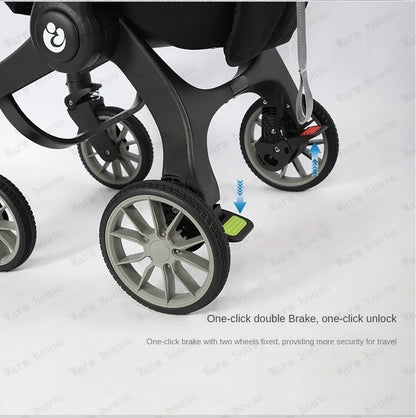 4-in-1 baby two-way stroller Multifunctional newborn baby stroller 3in1 Foldable Basket type seat baby carriage