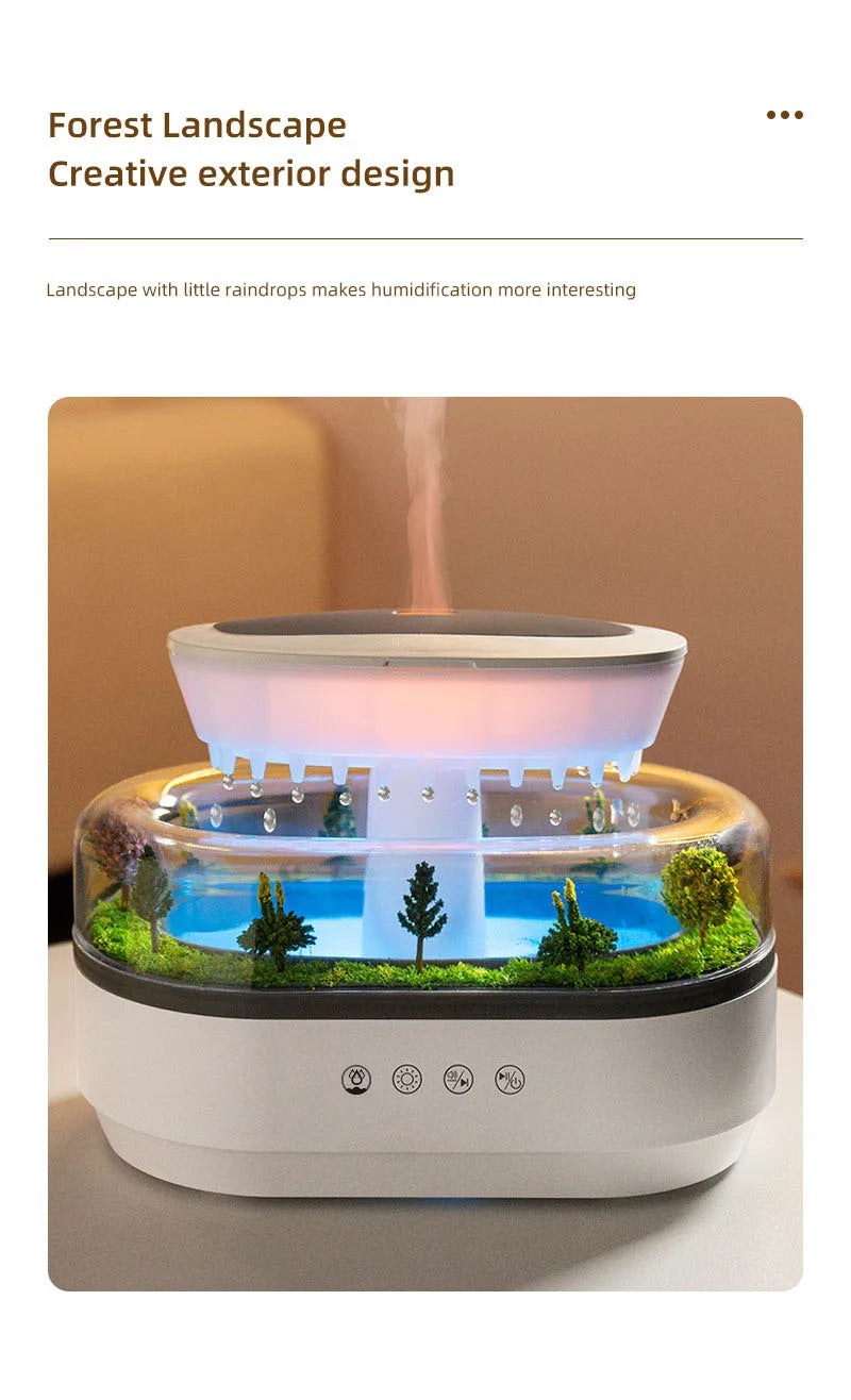 250ml Raindrop Aroma Diffuser with Color Light