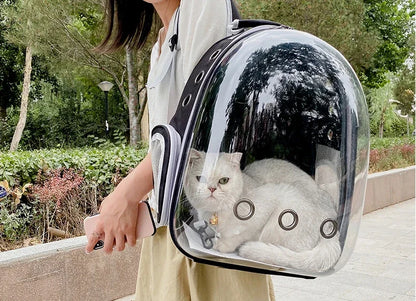 SpaceCapsule Transparent Pet Backpack Carrier Lightweight Portable Breathable Foldable for Cats Dogs Outdoor Travel Adventure
