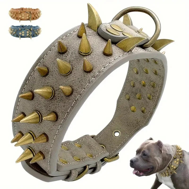 Domineering Spikes, Dog Collars, Medium and Large Rivets, Anti-bite Pet Collars, Rivets, Decorative Adjustable Dog Collars
