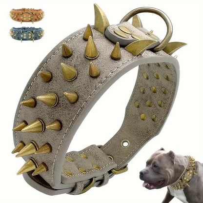 Domineering Spikes, Dog Collars, Medium and Large Rivets, Anti-bite Pet Collars, Rivets, Decorative Adjustable Dog Collars