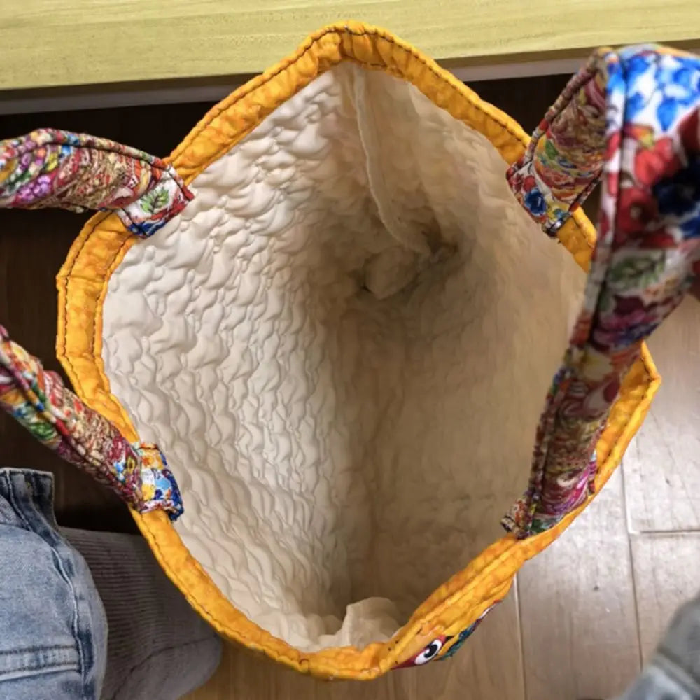 Portable Large Capacity Quilted Tote Bag 3D Printed Pattern