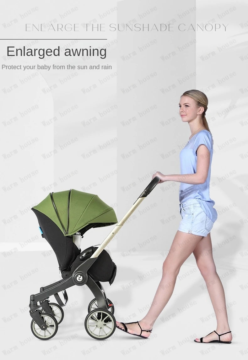 4-in-1 baby two-way stroller Multifunctional newborn baby stroller 3in1 Foldable Basket type seat baby carriage