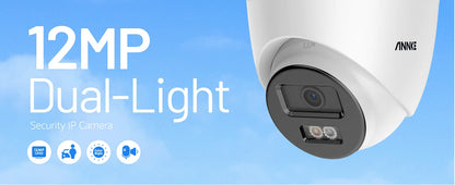 ANNKE 12MP Smart Dual Light Turret network Camera 2.8mm lens Motion detection 2.0 Built-in microphone Waterproof Smart Home